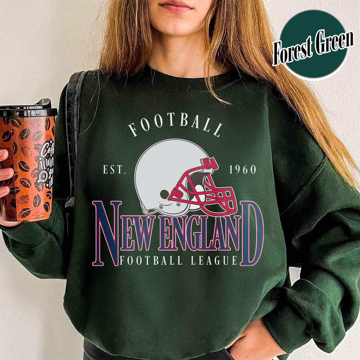 Unisex New England football vintage crewneck sweatshirt for men and women