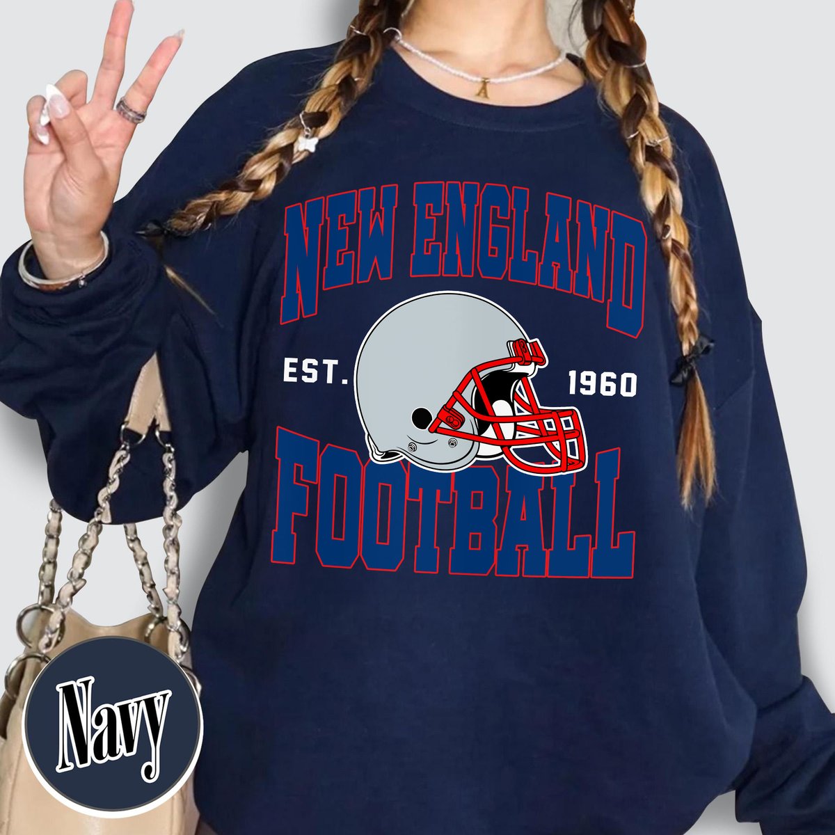 Unisex New England football vintage crewneck sweatshirt for men and women