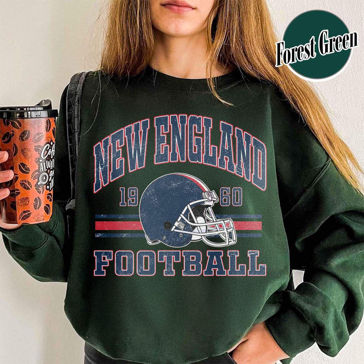 Unisex New England football vintage crewneck sweatshirt for men and women