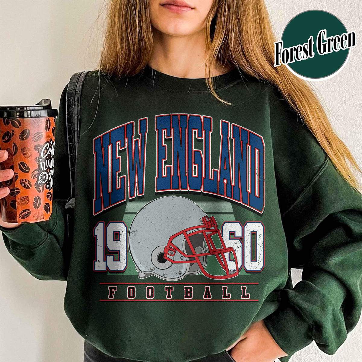 Unisex New England football vintage crewneck sweatshirt for men and women