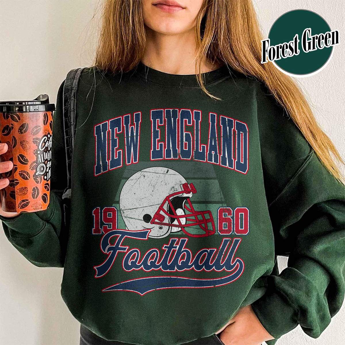 Unisex New England football vintage crewneck sweatshirt for men and women