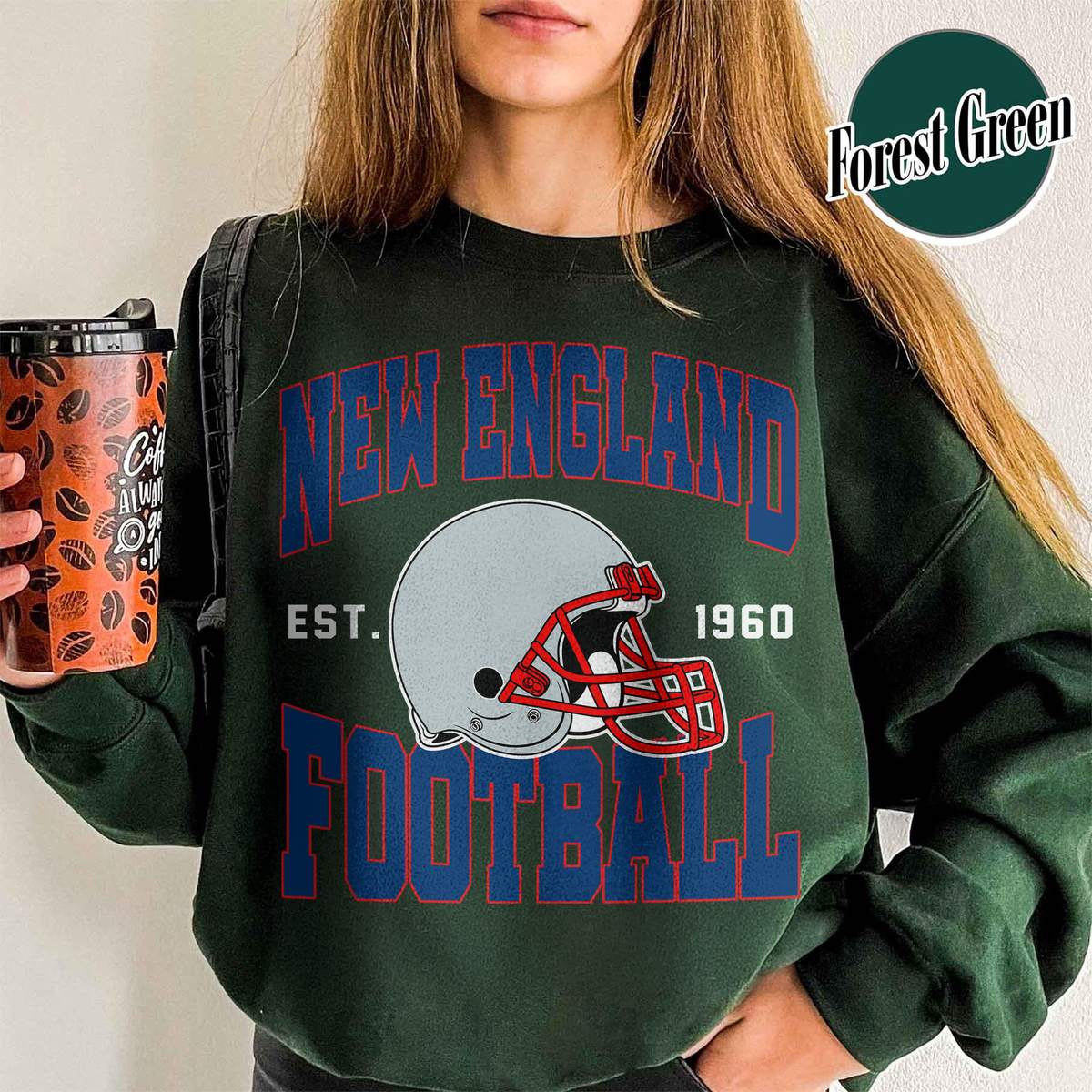 Unisex New England football vintage crewneck sweatshirt for men and women