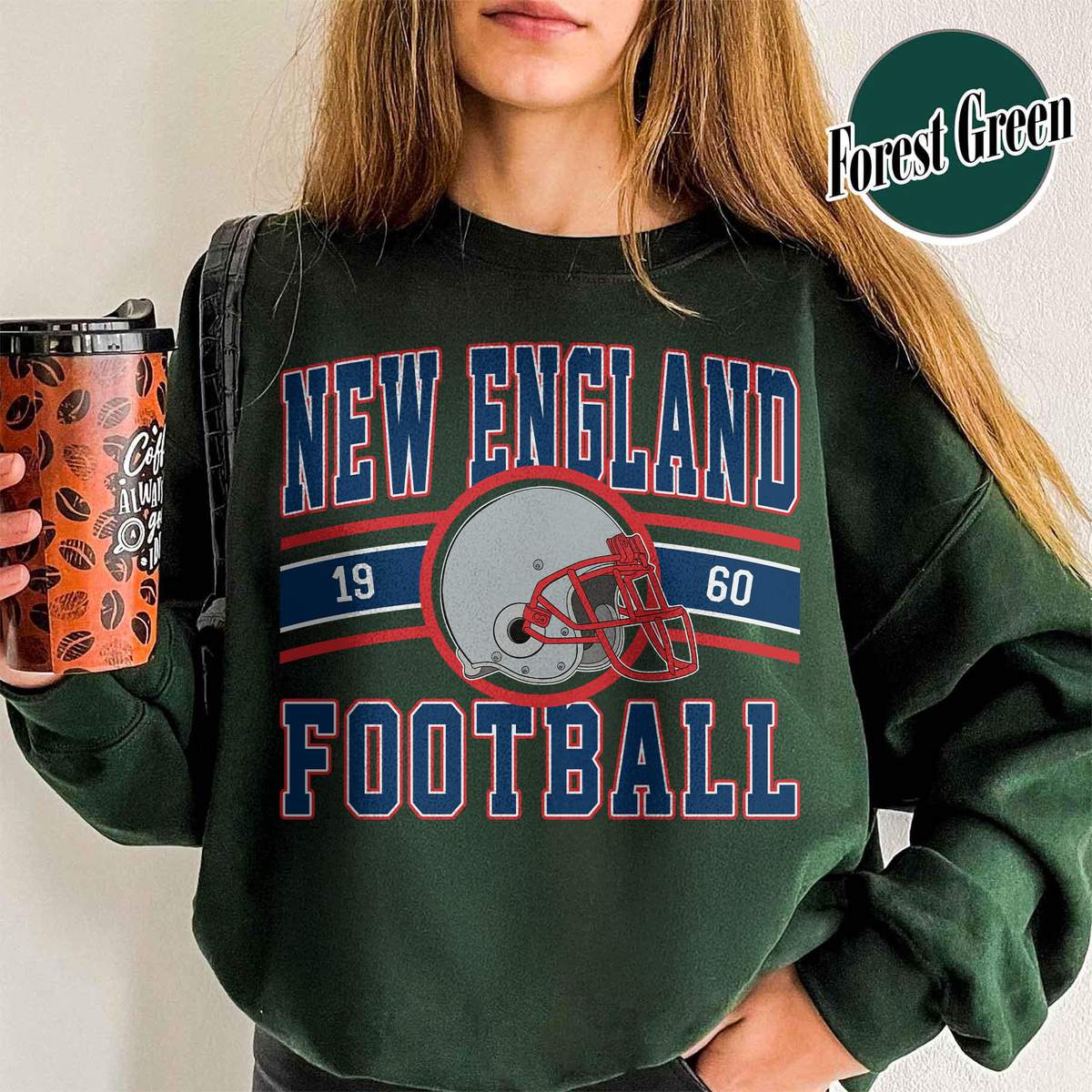 Unisex New England football vintage crewneck sweatshirt for men and women
