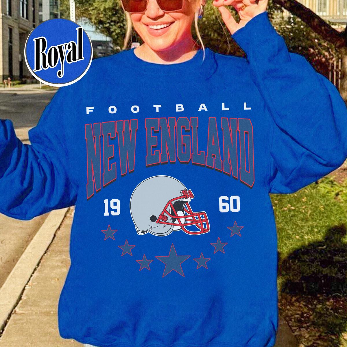Unisex New England football vintage crewneck sweatshirt for men and women