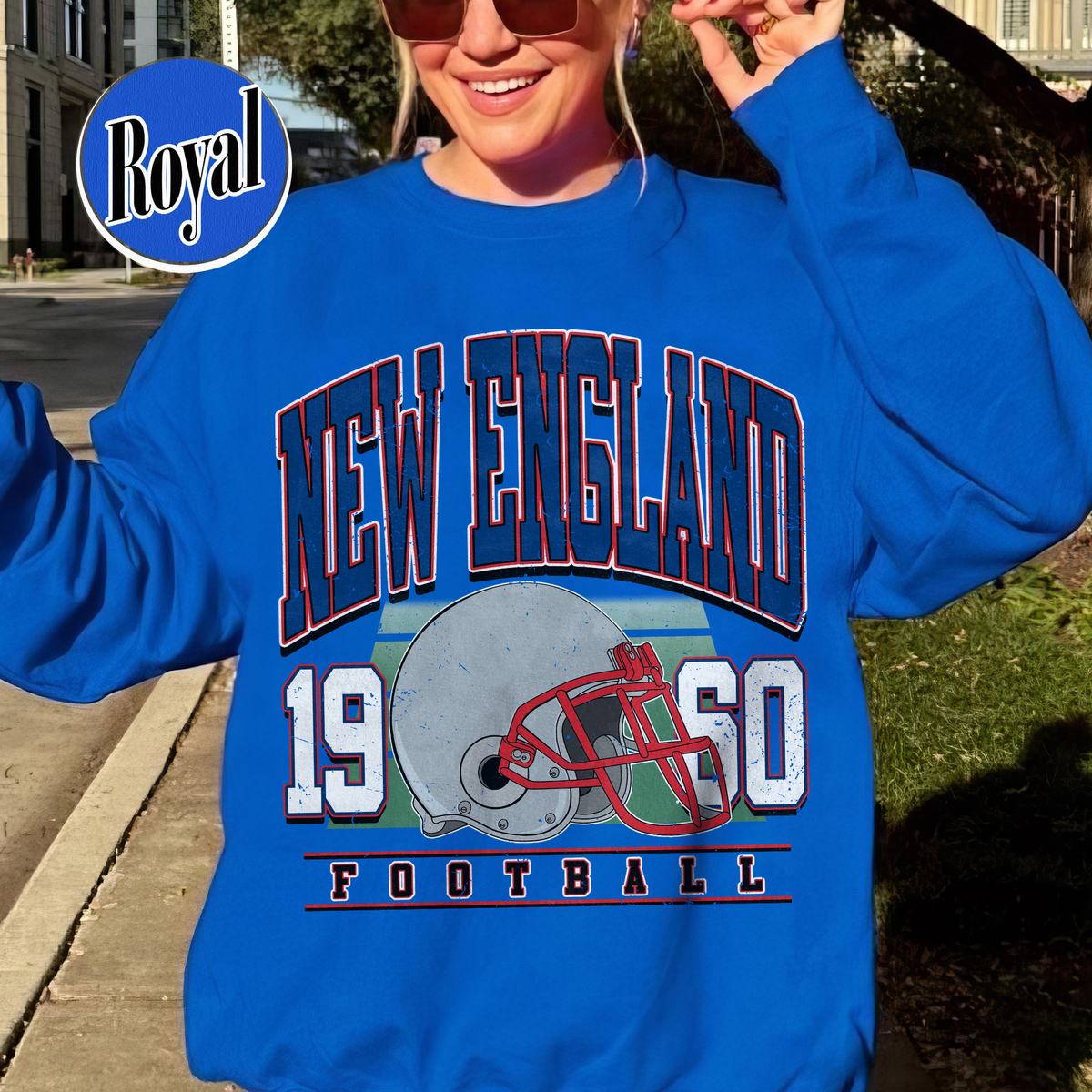 Unisex New England football vintage crewneck sweatshirt for men and women