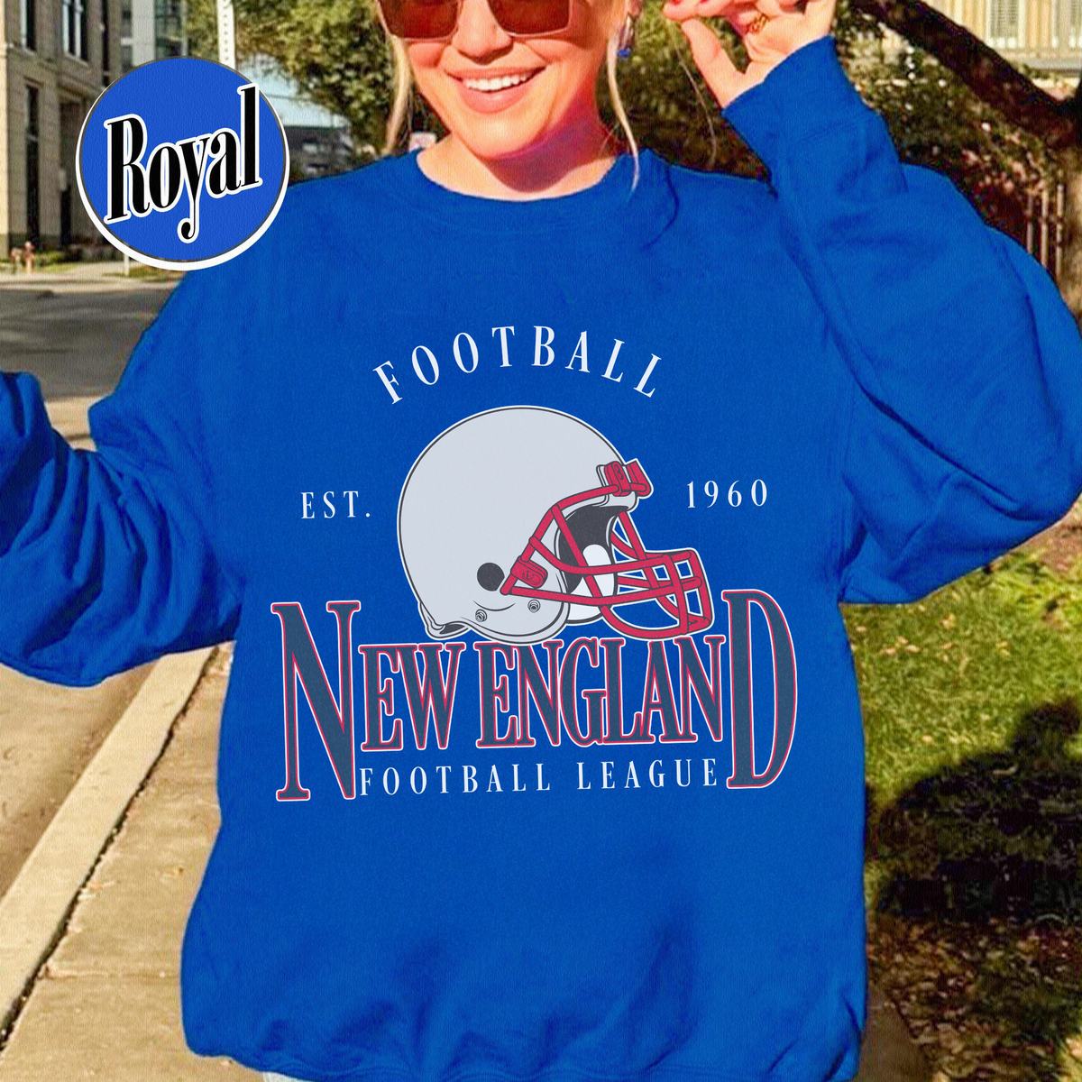 Unisex New England football vintage crewneck sweatshirt for men and women