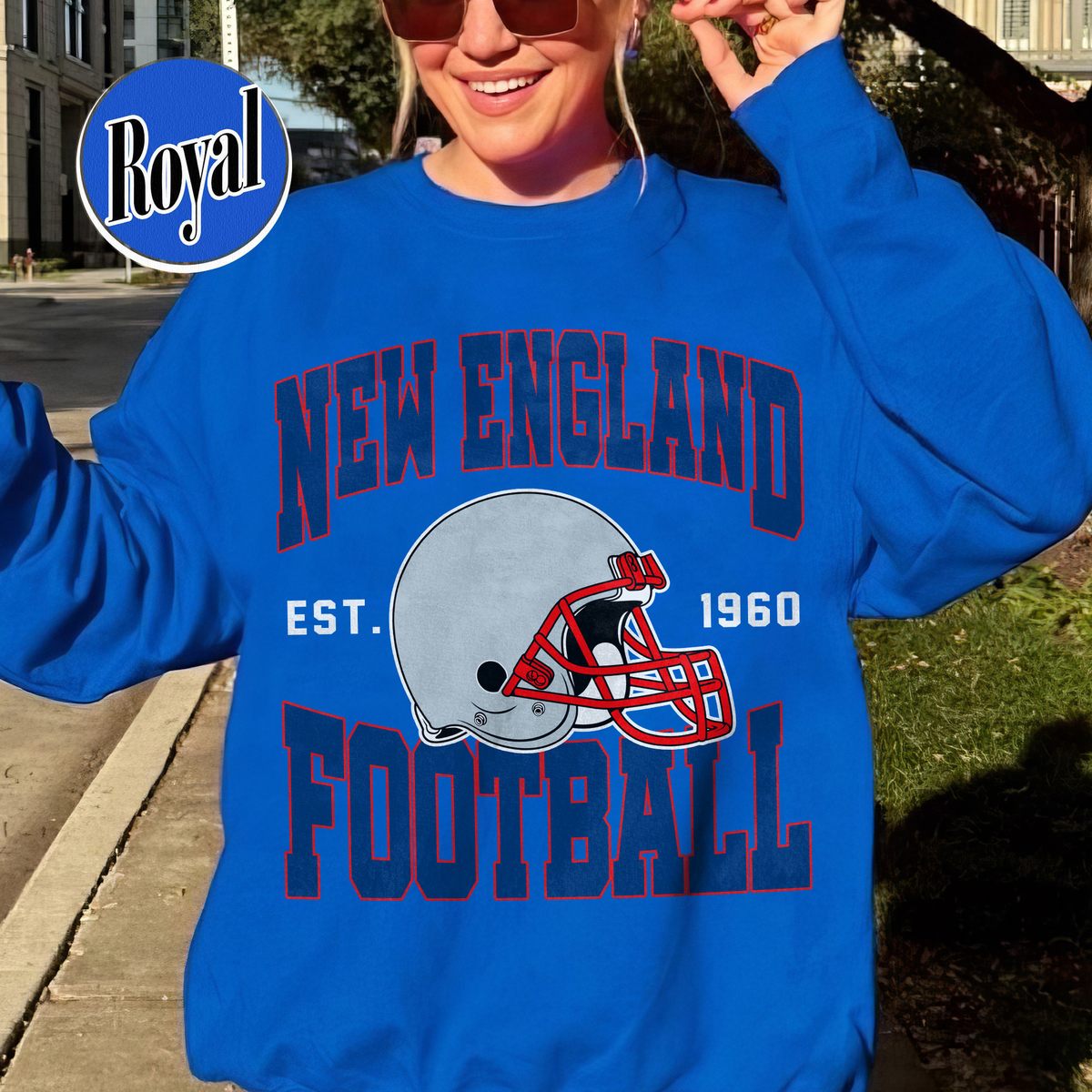 Unisex New England football vintage crewneck sweatshirt for men and women