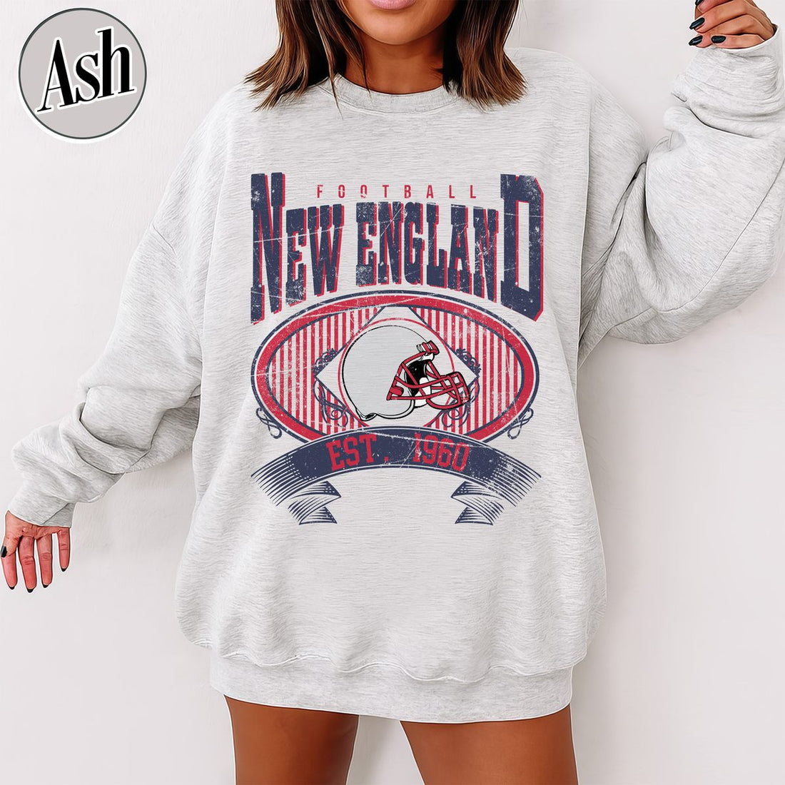 Unisex New England football vintage crewneck sweatshirt for men and women