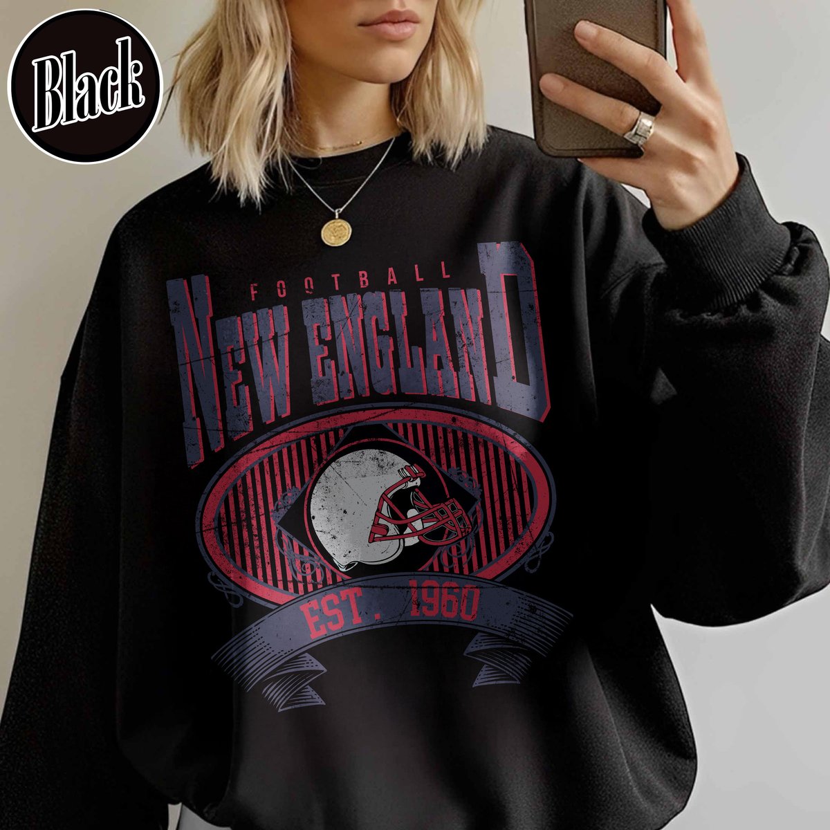 Unisex New England football vintage crewneck sweatshirt for men and women