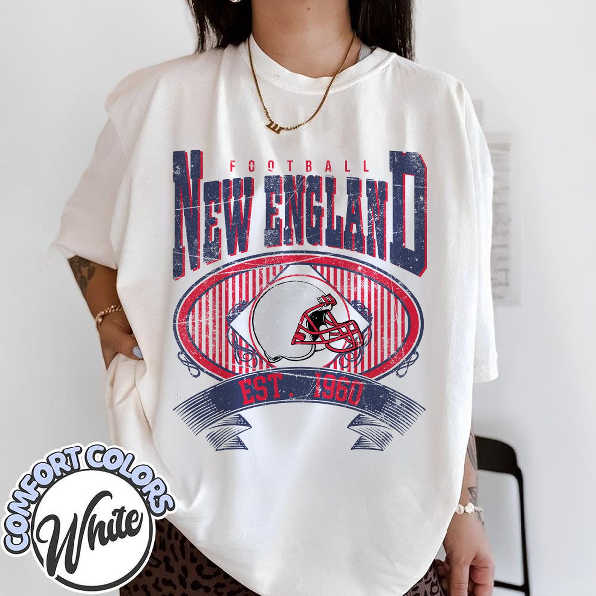 Unisex New England football vintage t-shirt for men and women