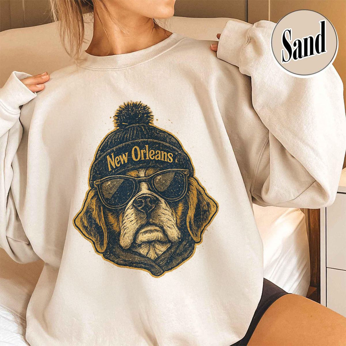 Unisex New Orleans football vintage crewneck sweatshirt for men and women