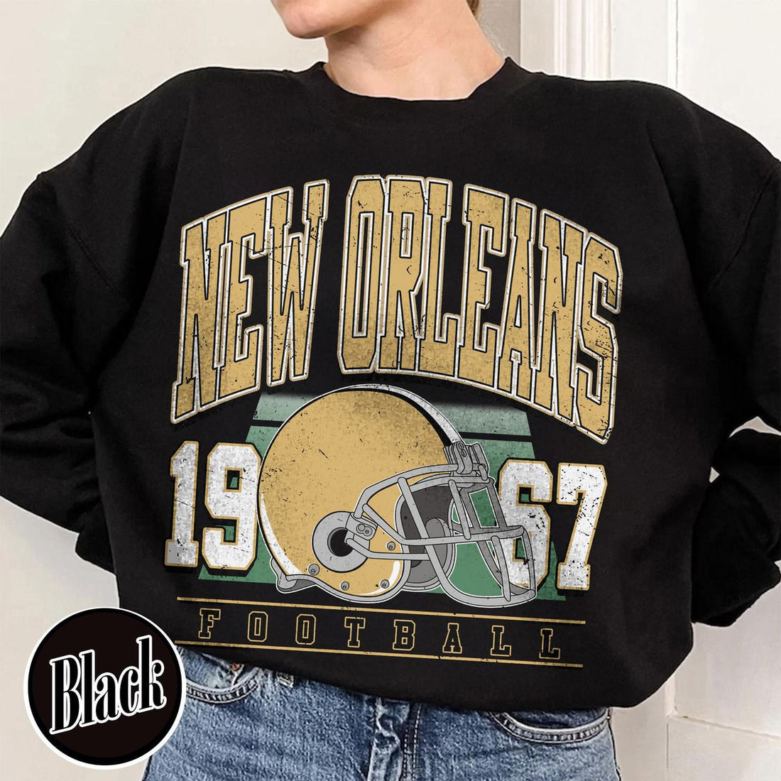 Unisex New Orleans football vintage crewneck sweatshirt for men and women