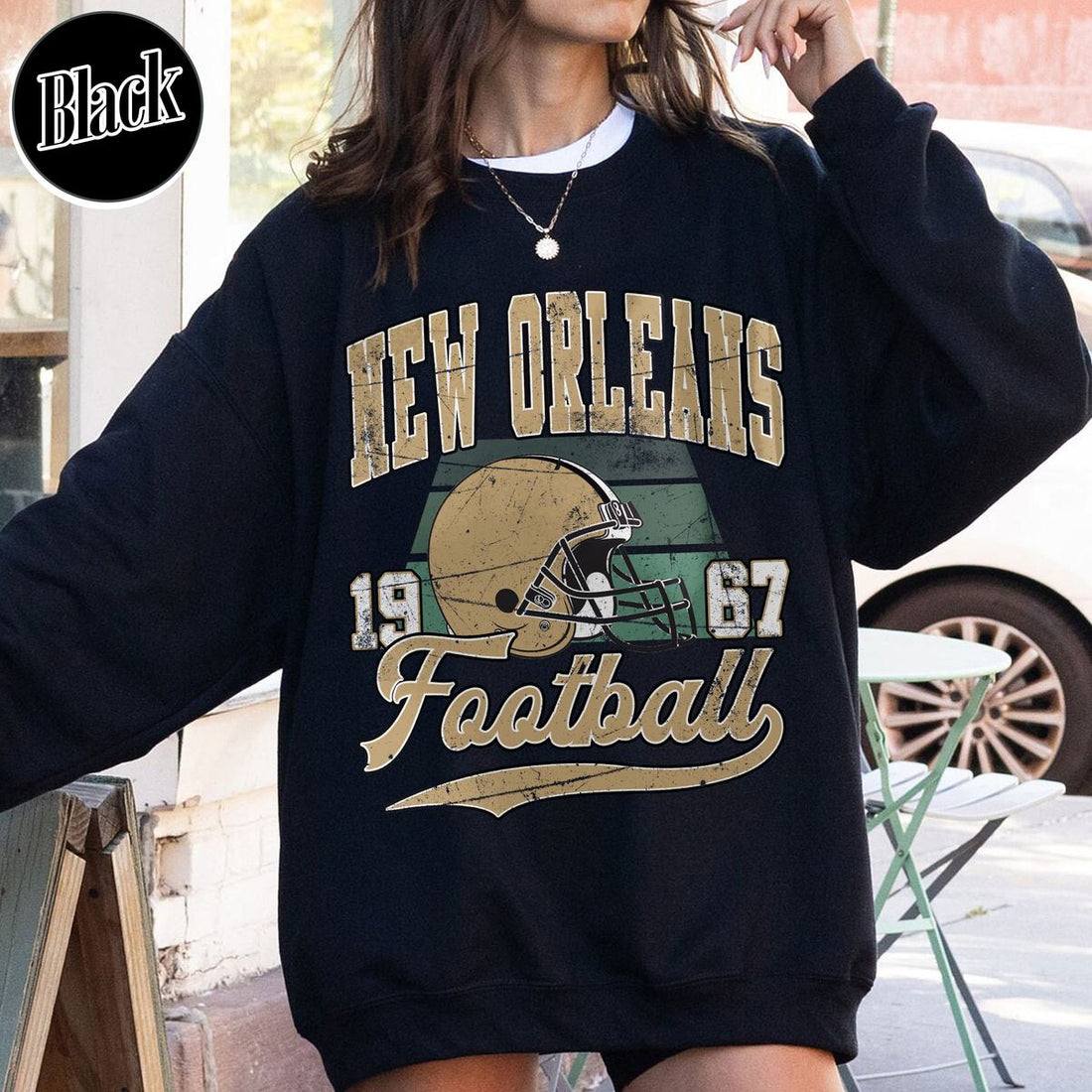 Unisex New Orleans football vintage crewneck sweatshirt for men and women