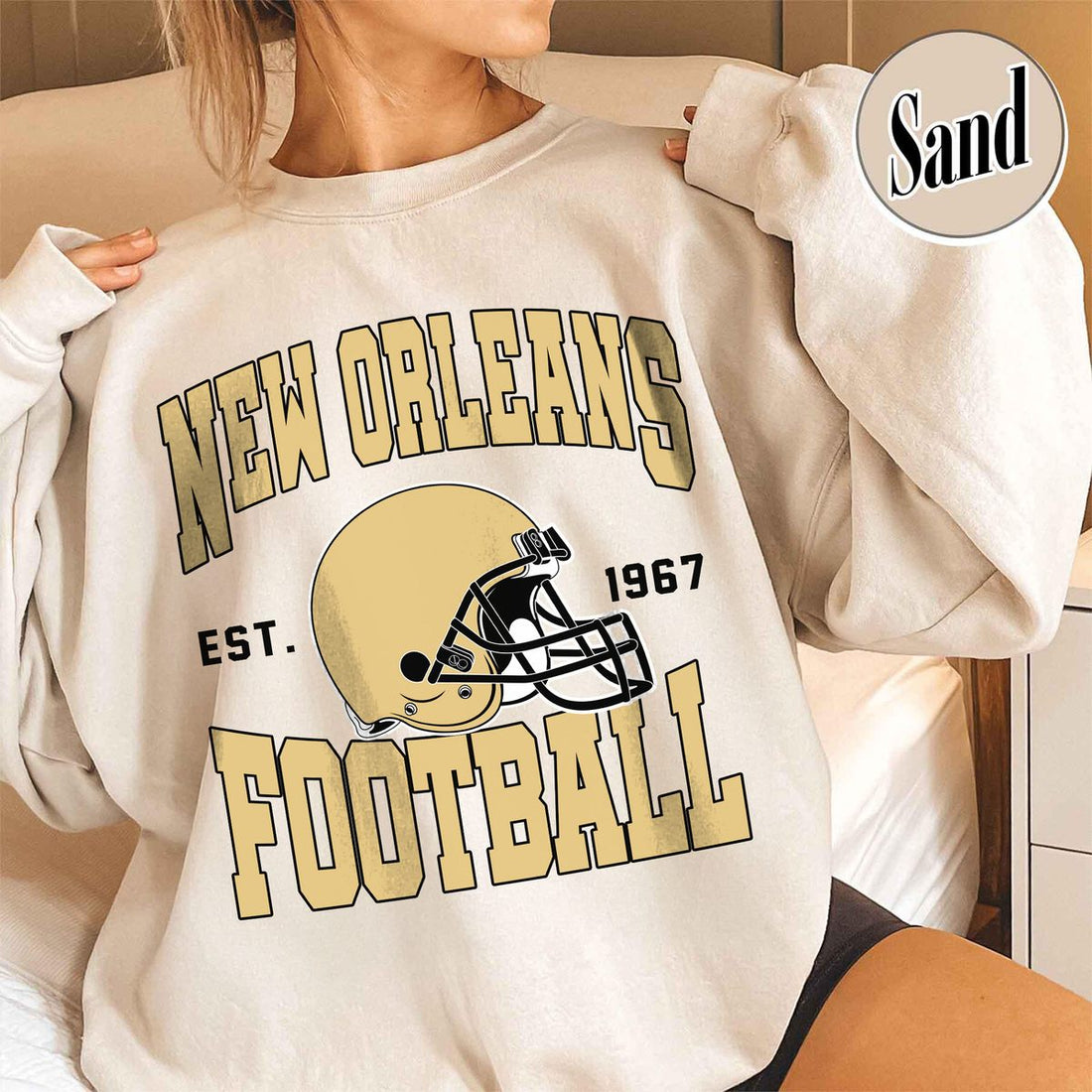 Unisex New Orleans football vintage crewneck sweatshirt for men and women