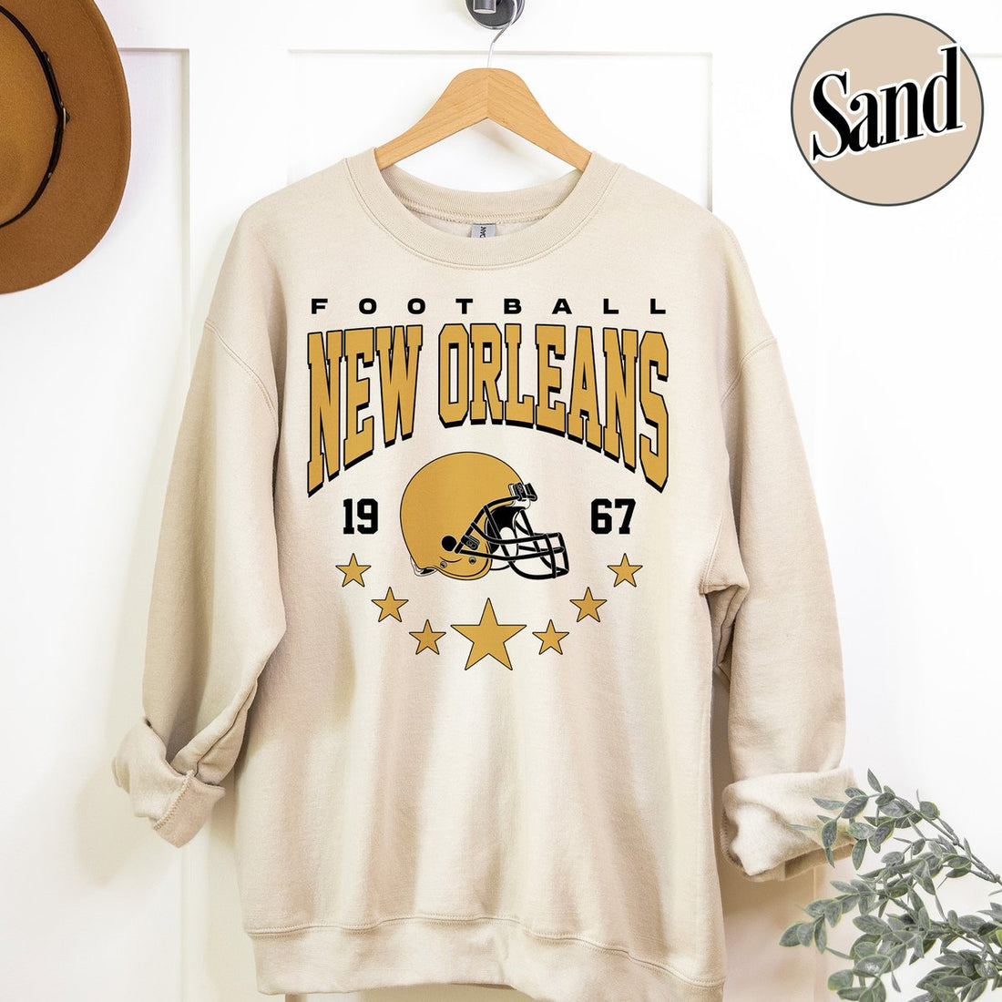 Unisex New Orleans football vintage crewneck sweatshirt for men and women