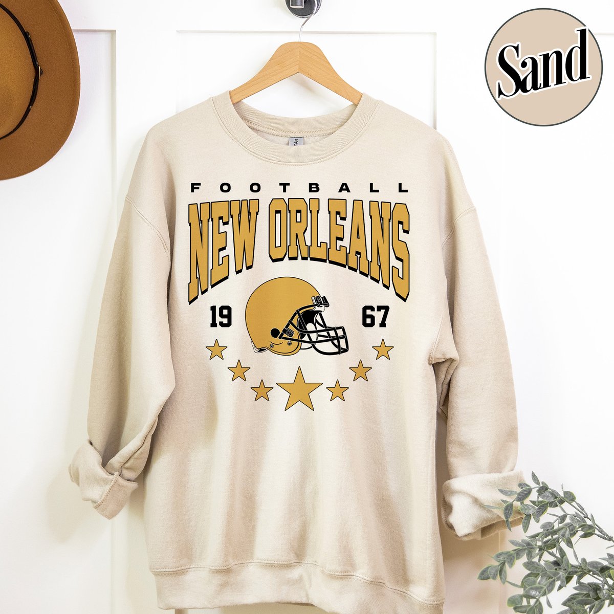 Unisex New Orleans football vintage crewneck sweatshirt for men and women