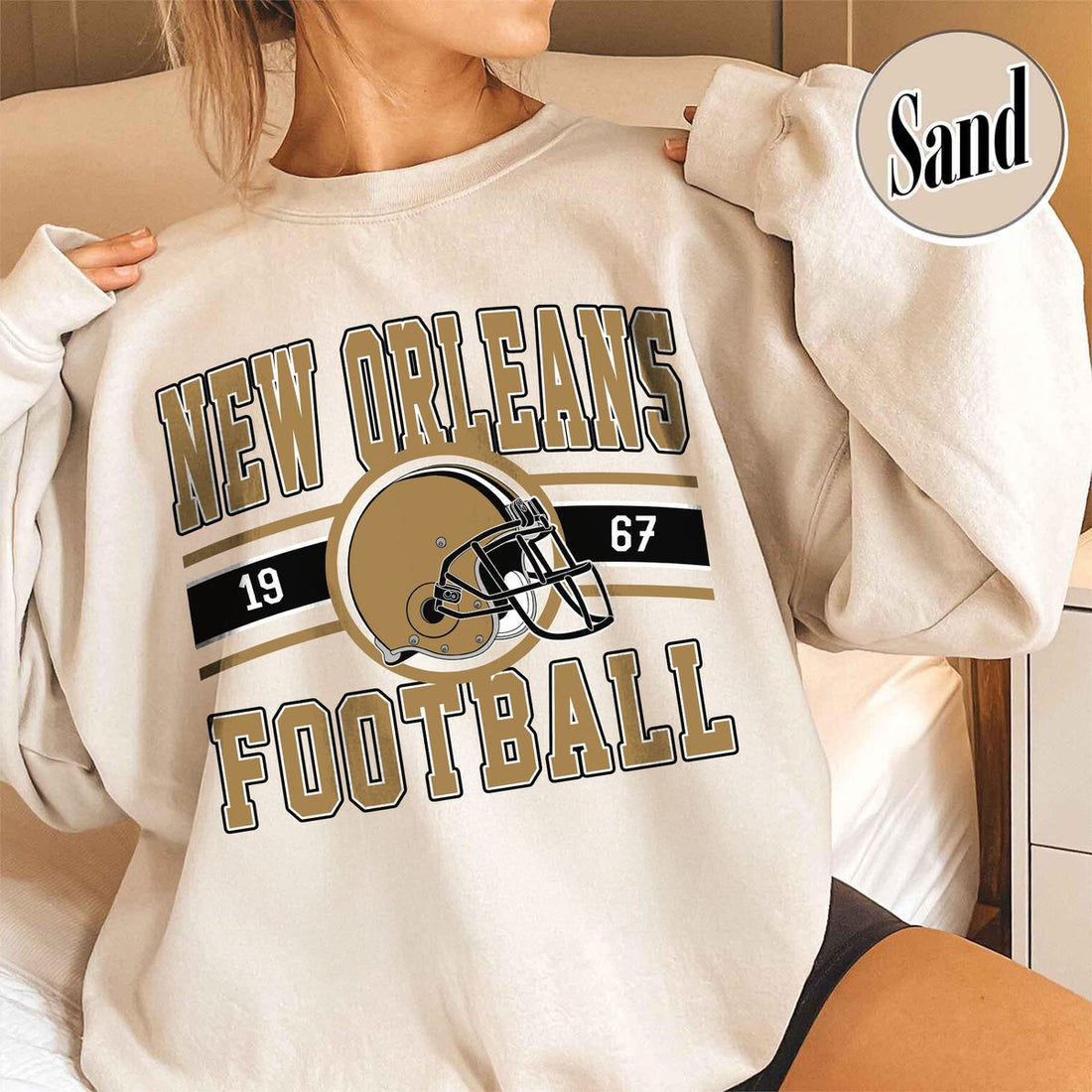 Unisex New Orleans football vintage crewneck sweatshirt for men and women