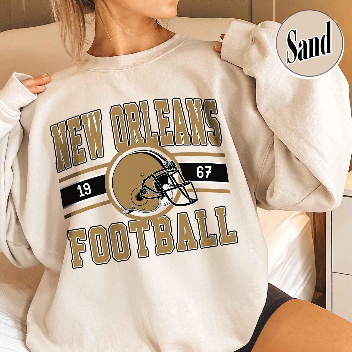 Unisex New Orleans football vintage crewneck sweatshirt for men and women