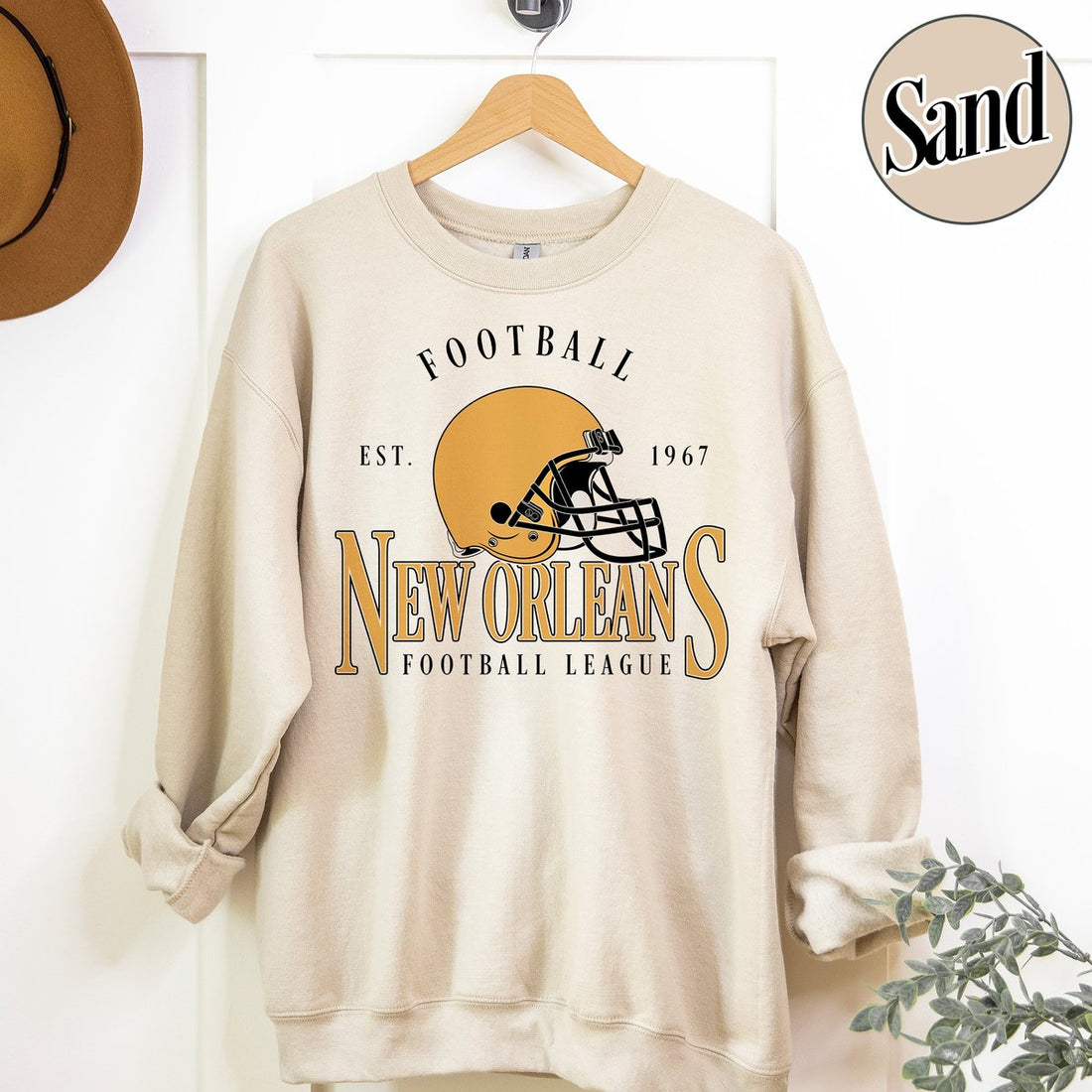 Unisex New Orleans football vintage crewneck sweatshirt for men and women