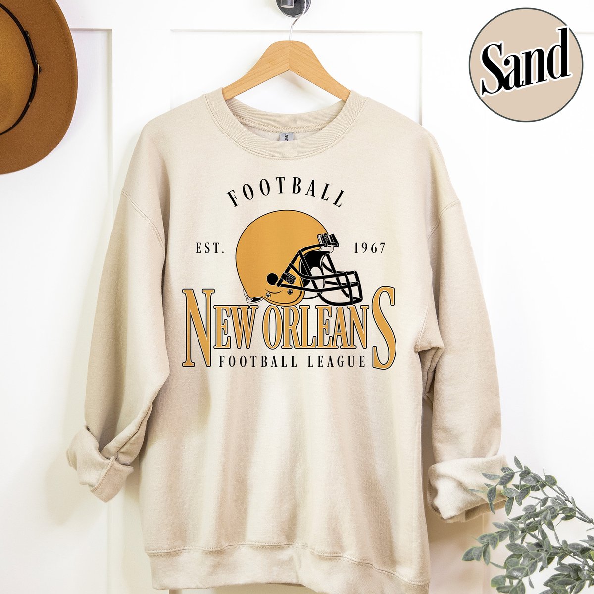 Unisex New Orleans football vintage crewneck sweatshirt for men and women