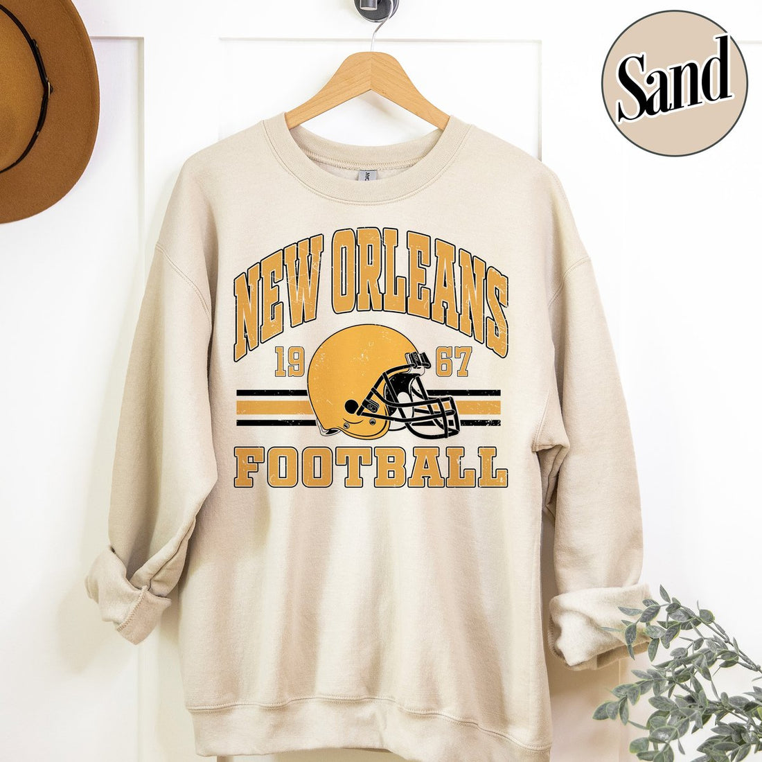 Unisex New Orleans football vintage crewneck sweatshirt for men and women
