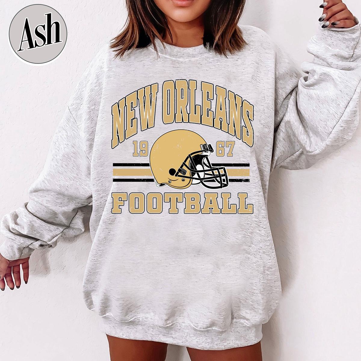 Unisex New Orleans football vintage crewneck sweatshirt for men and women