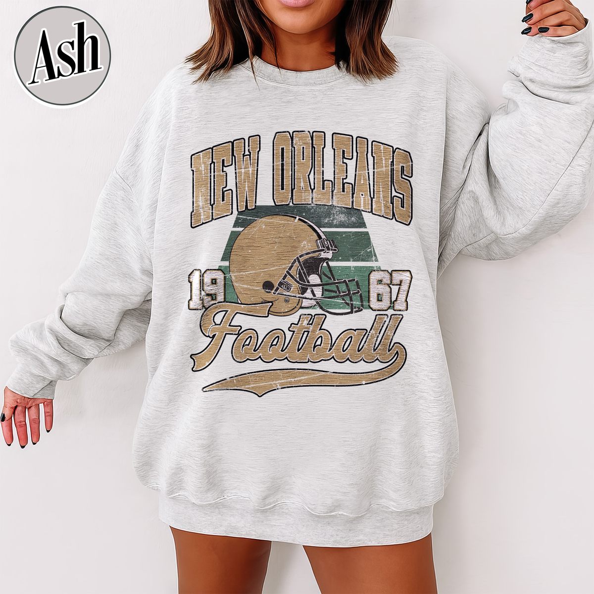 Unisex New Orleans football vintage crewneck sweatshirt for men and women