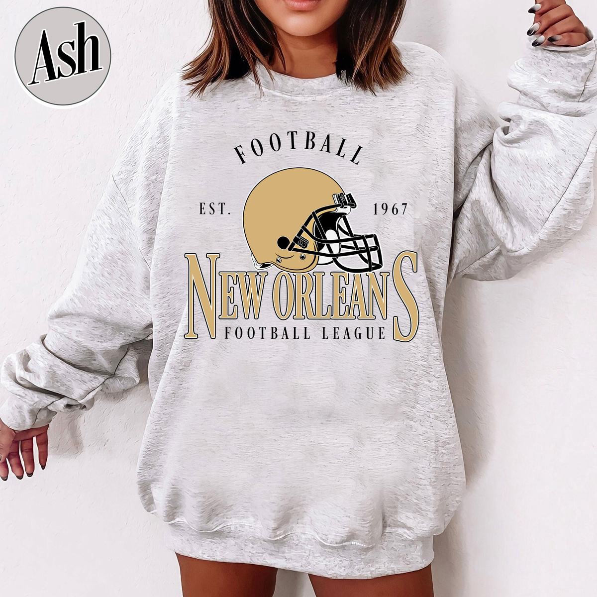 Unisex New Orleans football vintage crewneck sweatshirt for men and women