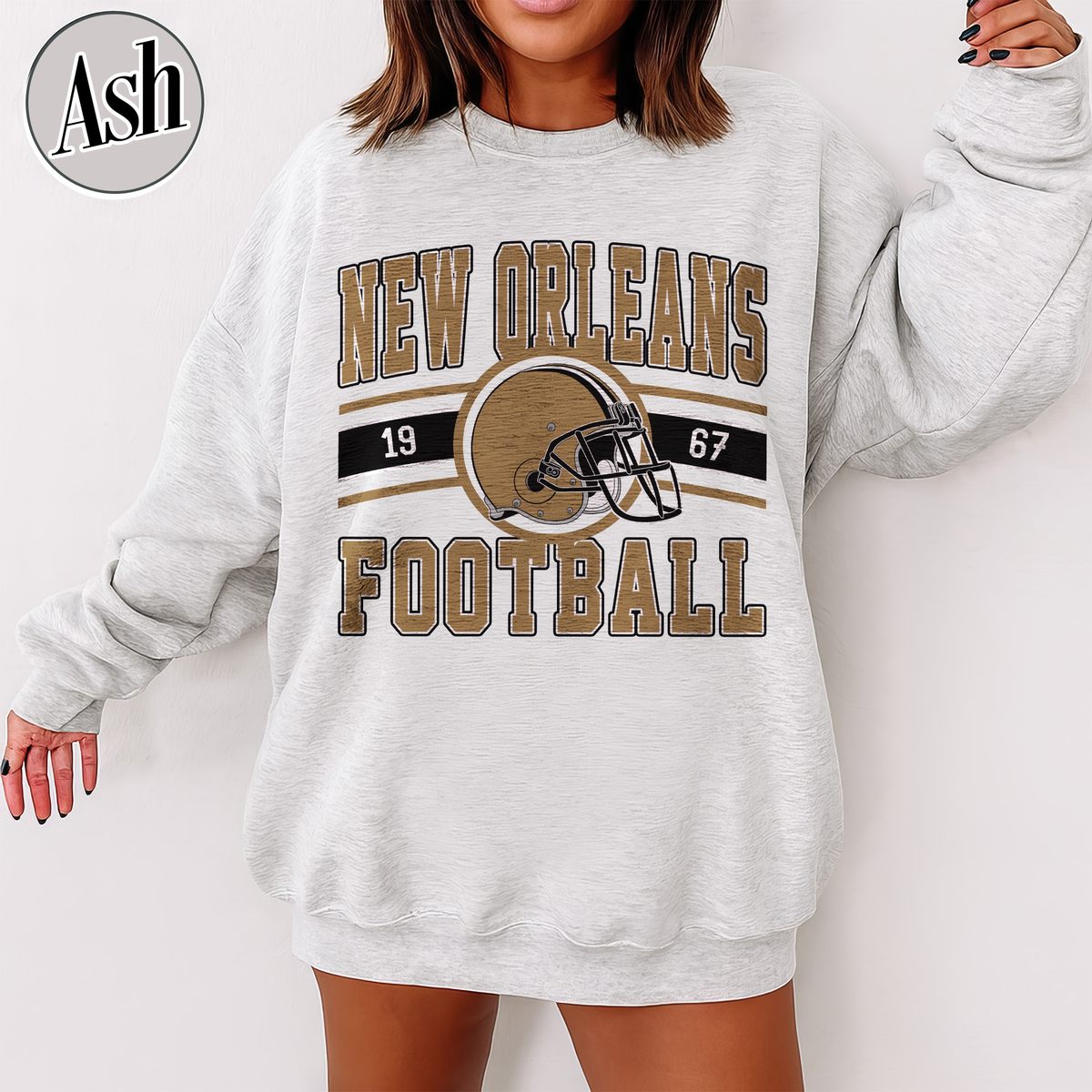 Unisex New Orleans football vintage crewneck sweatshirt for men and women