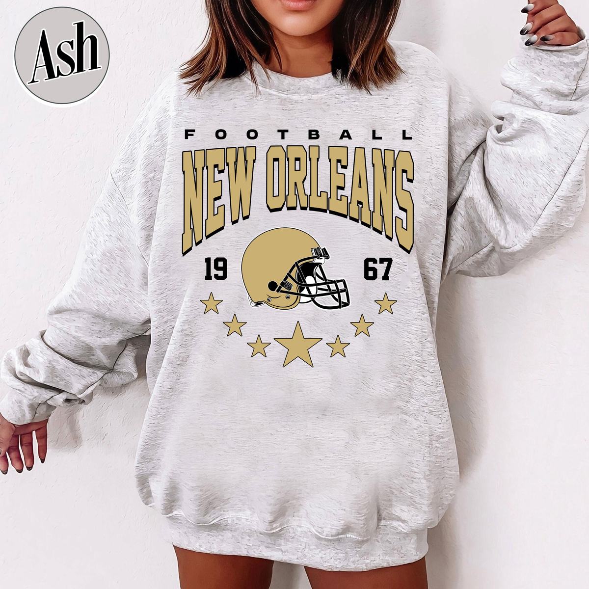 Unisex New Orleans football vintage crewneck sweatshirt for men and women