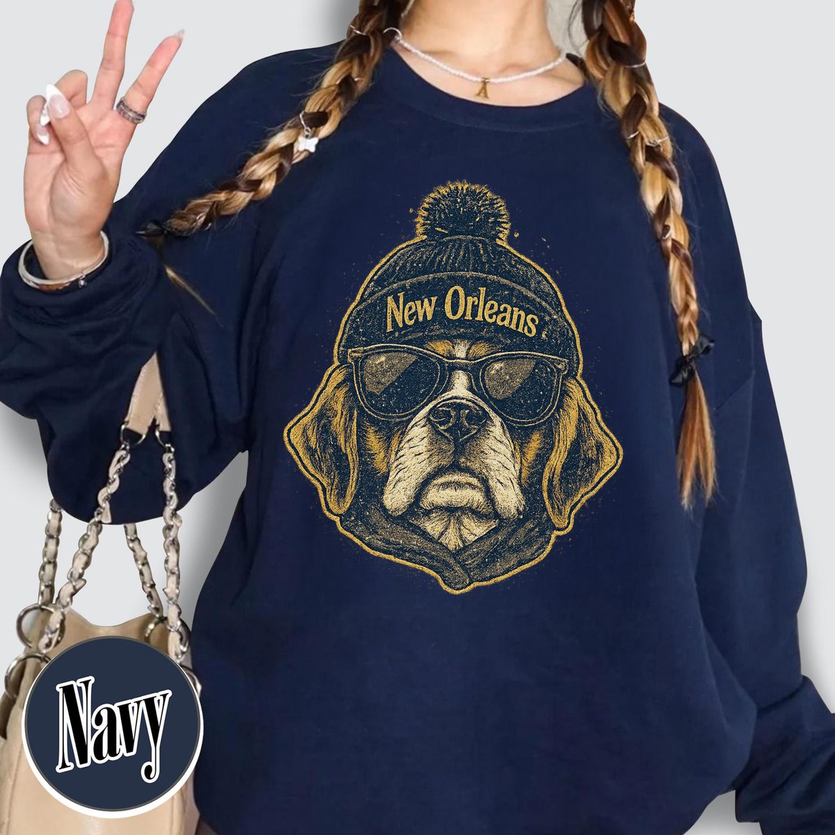 Unisex New Orleans football vintage crewneck sweatshirt for men and women