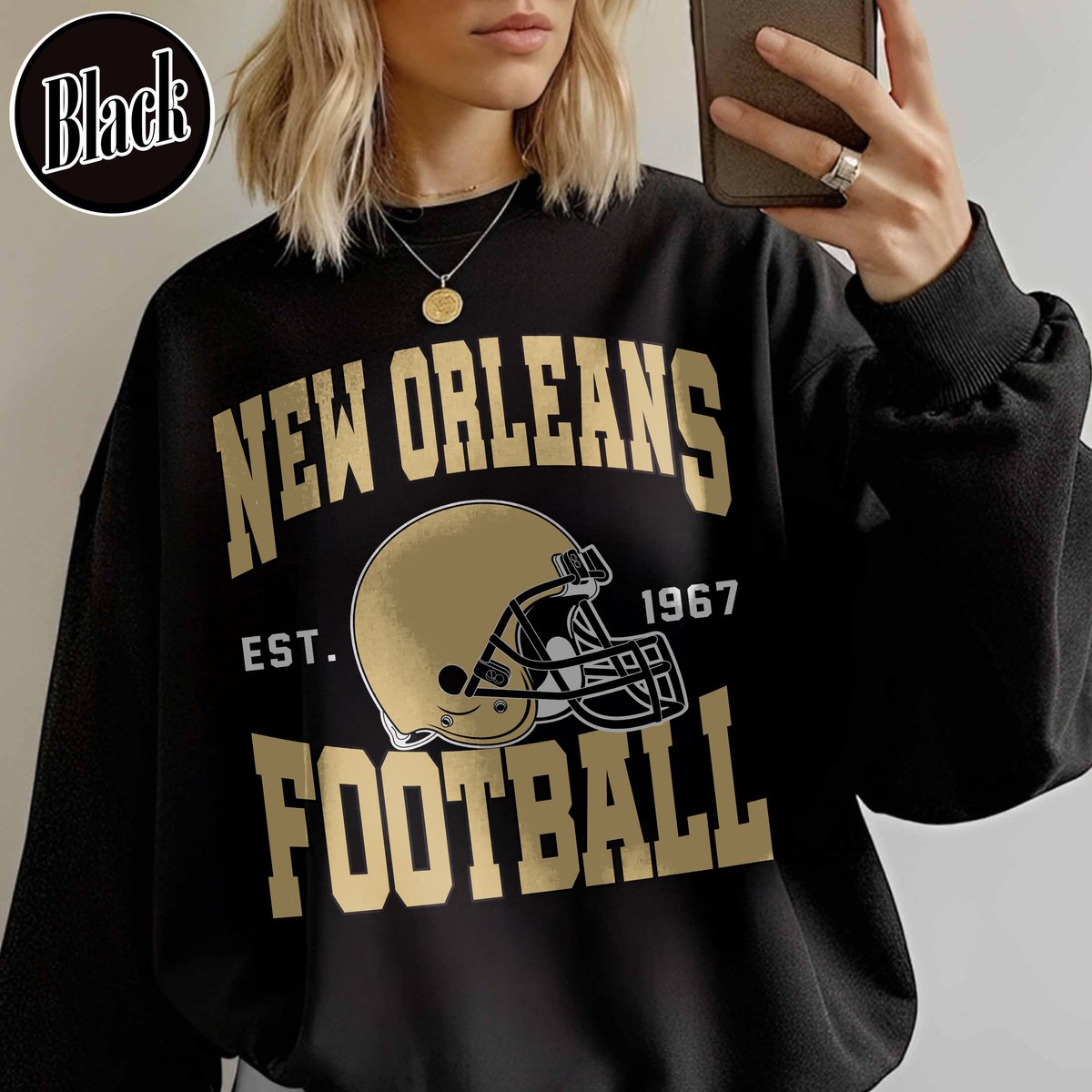 Unisex New Orleans football vintage crewneck sweatshirt for men and women