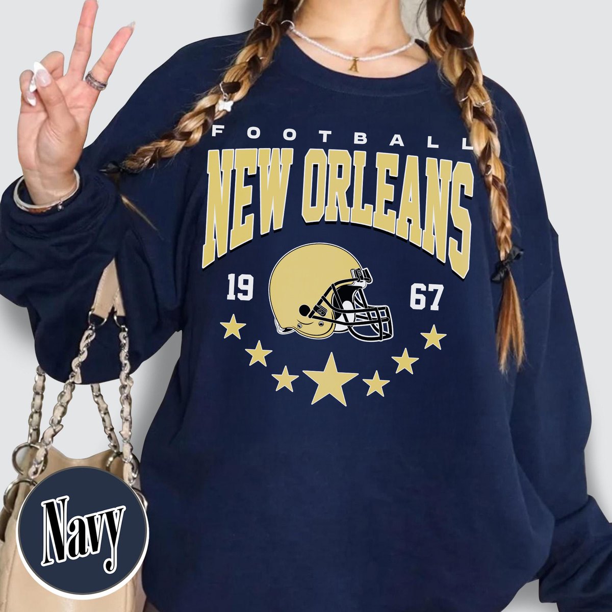 Unisex New Orleans football vintage crewneck sweatshirt for men and women