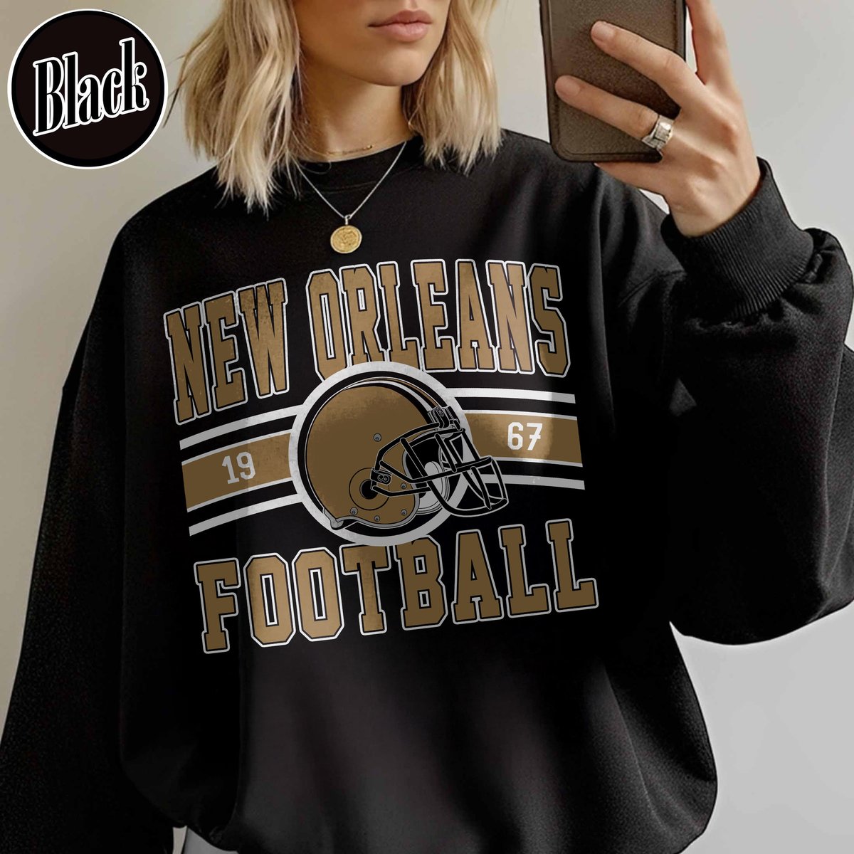 Unisex New Orleans football vintage crewneck sweatshirt for men and women