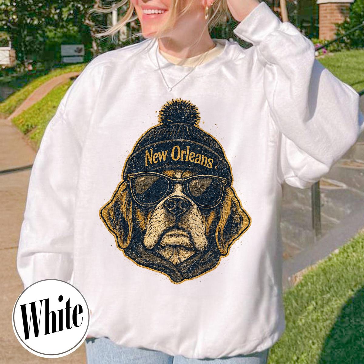 Unisex New Orleans football vintage crewneck sweatshirt for men and women