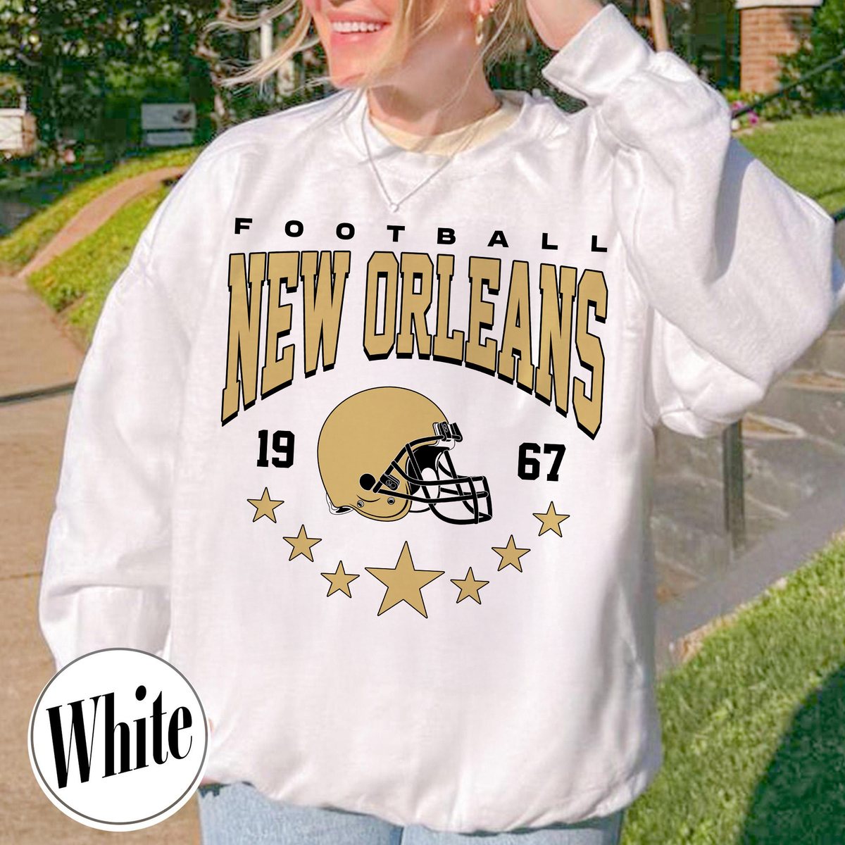 Unisex New Orleans football vintage crewneck sweatshirt for men and women