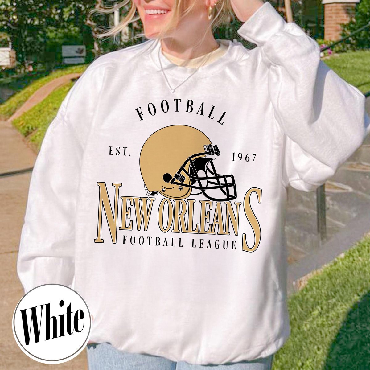 Unisex New Orleans football vintage crewneck sweatshirt for men and women