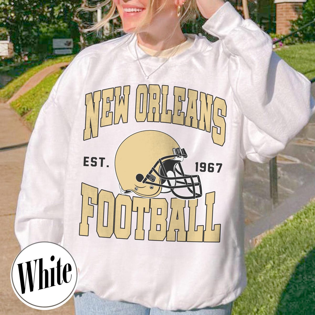 Unisex New Orleans football vintage crewneck sweatshirt for men and women