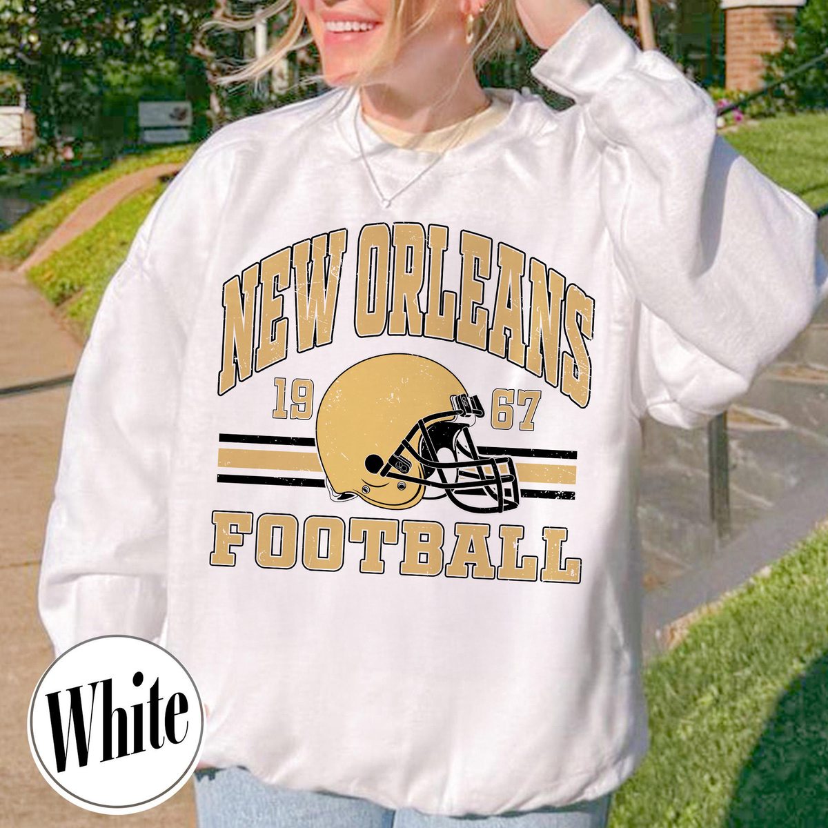 Unisex New Orleans football vintage crewneck sweatshirt for men and women