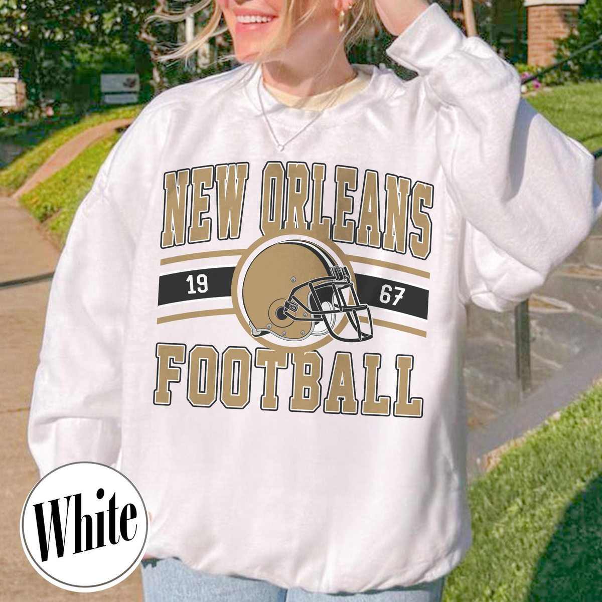 Unisex New Orleans football vintage crewneck sweatshirt for men and women
