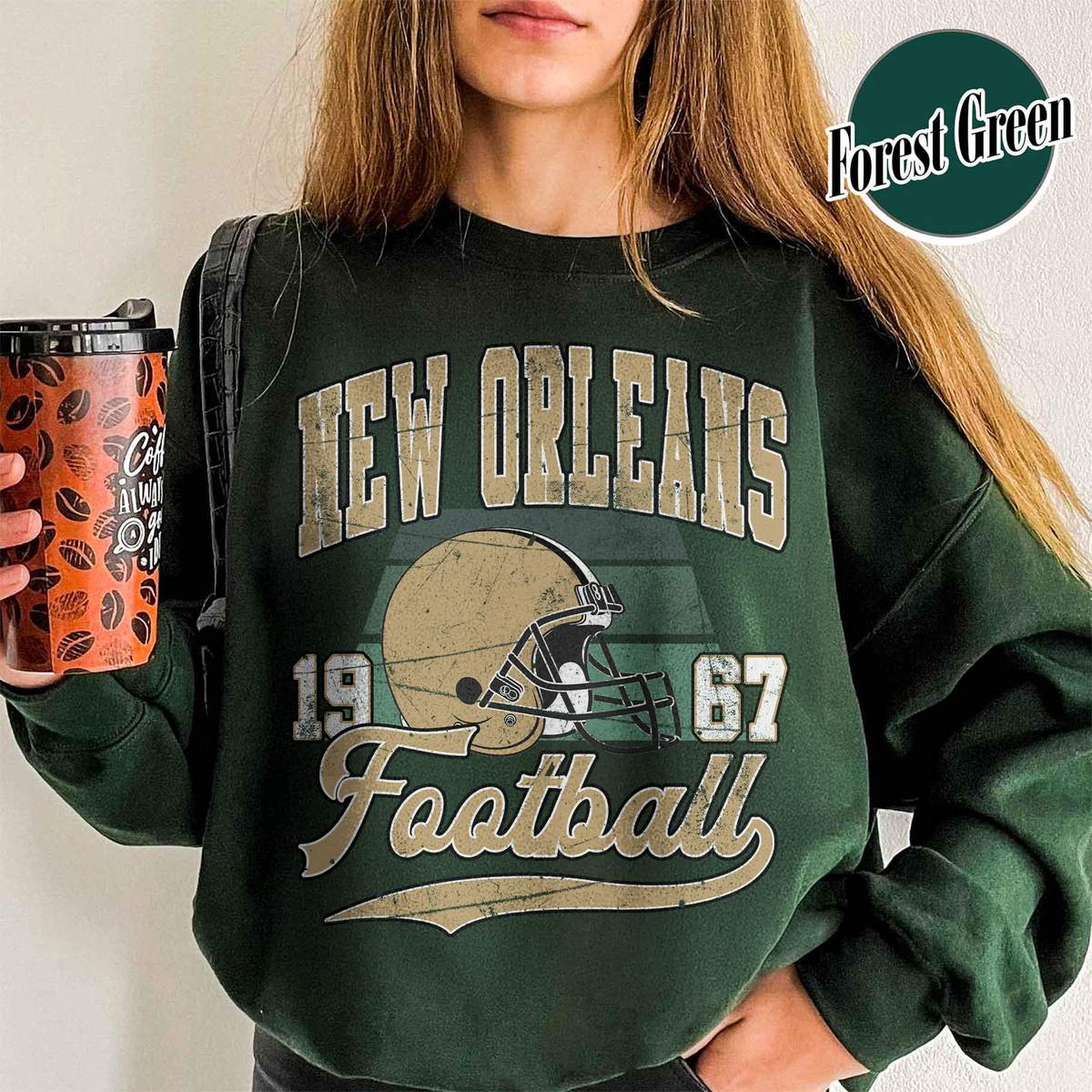 Unisex New Orleans football vintage crewneck sweatshirt for men and women