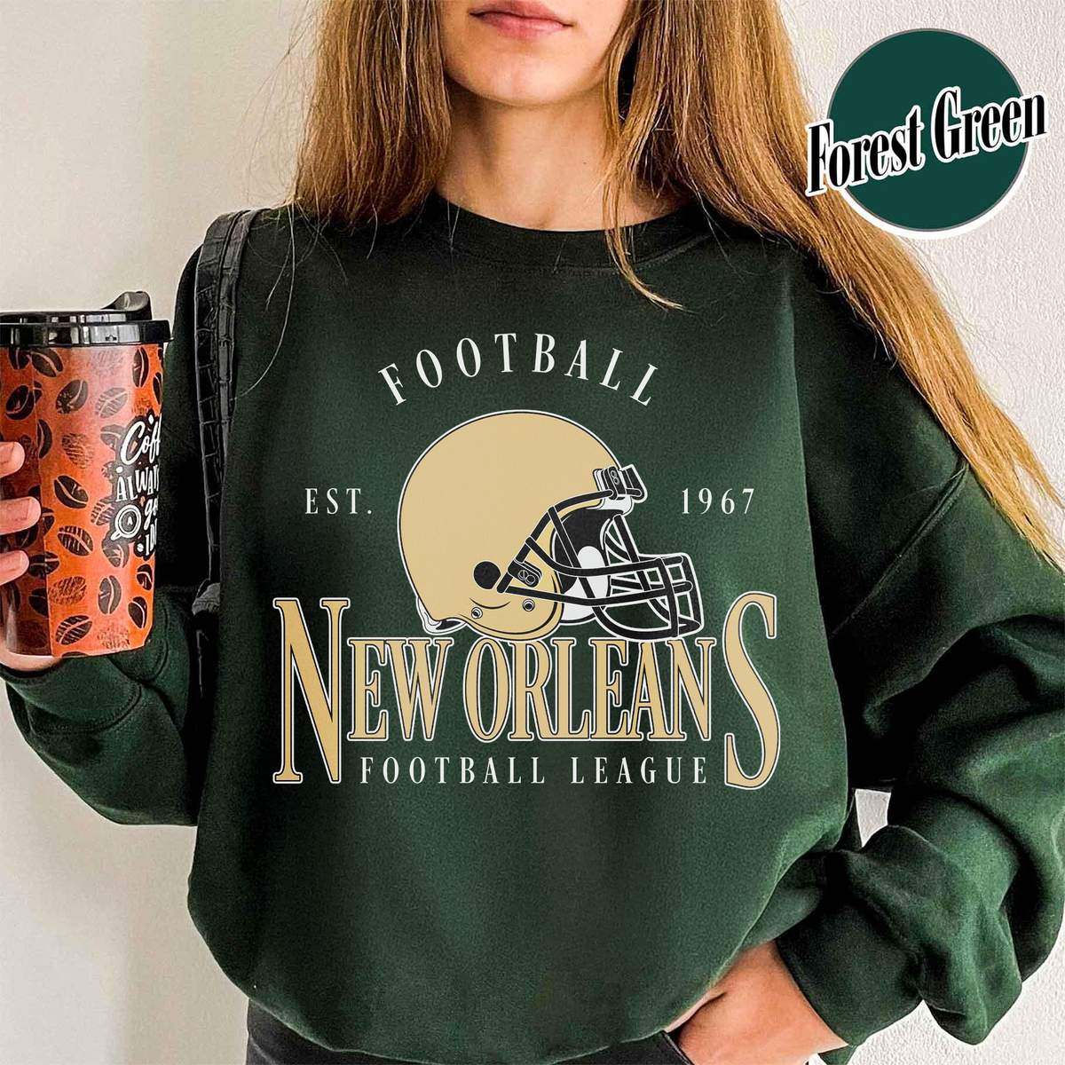 Unisex New Orleans football vintage crewneck sweatshirt for men and women