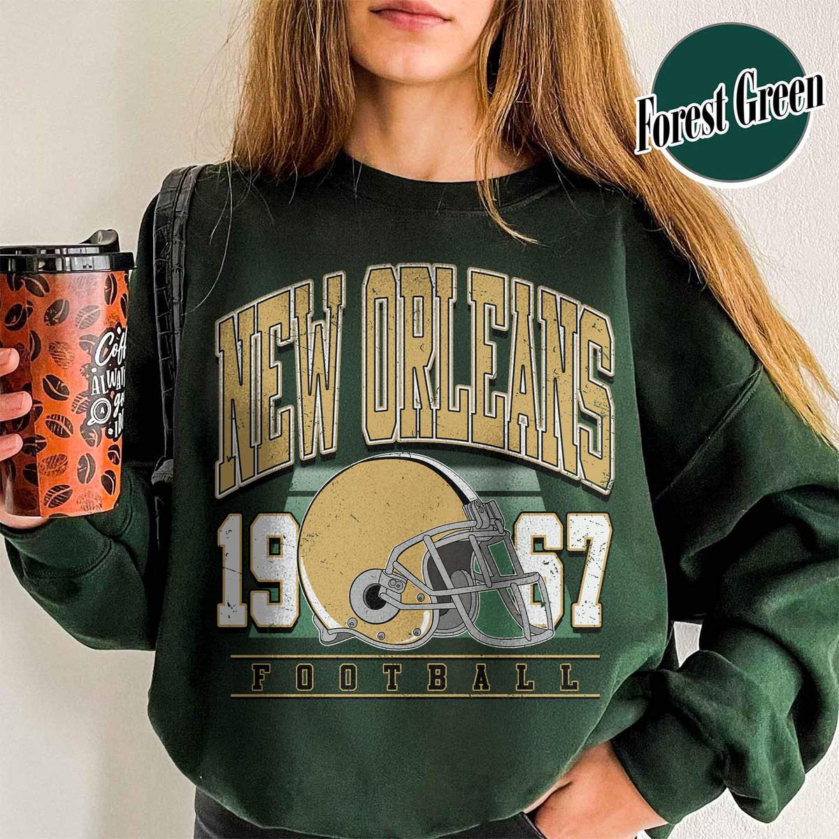 Unisex New Orleans football vintage crewneck sweatshirt for men and women
