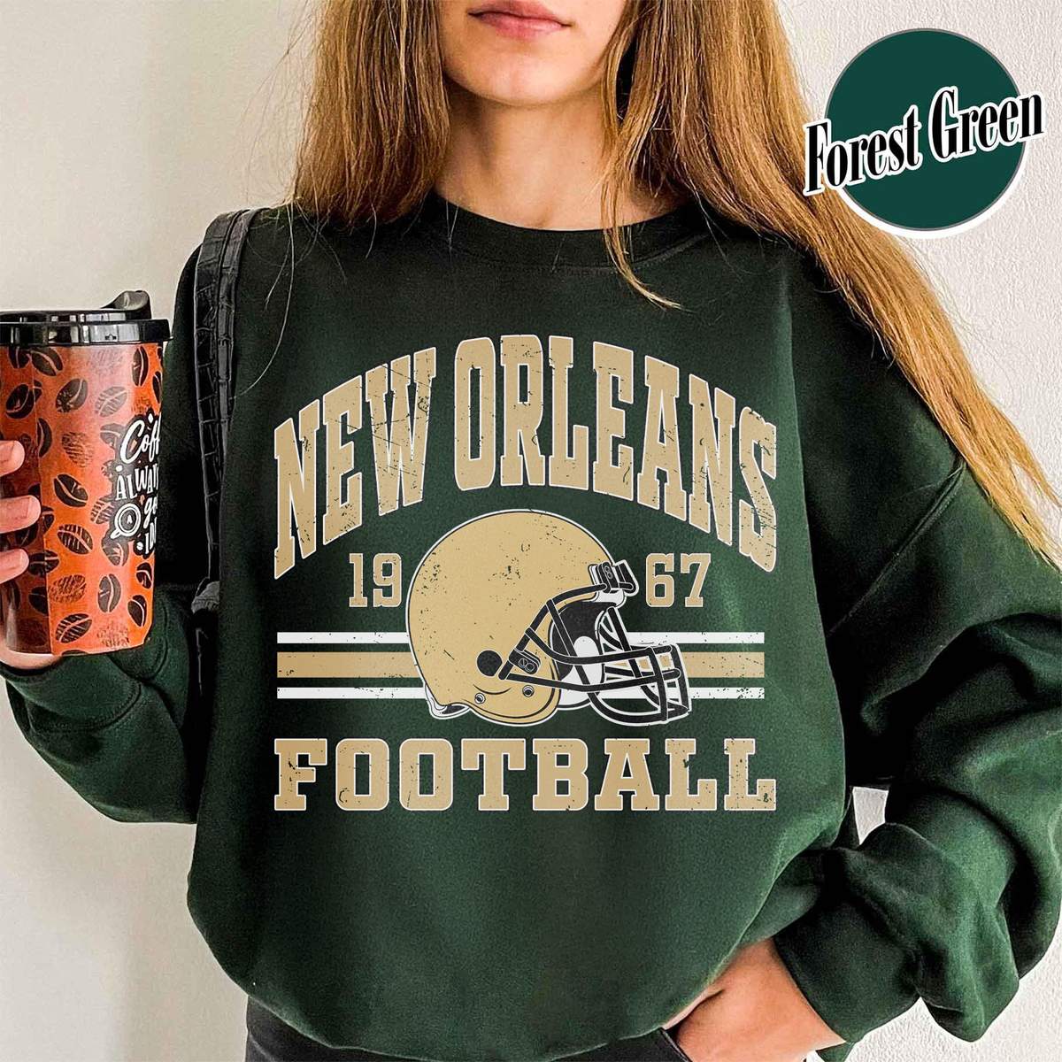 Unisex New Orleans football vintage crewneck sweatshirt for men and women