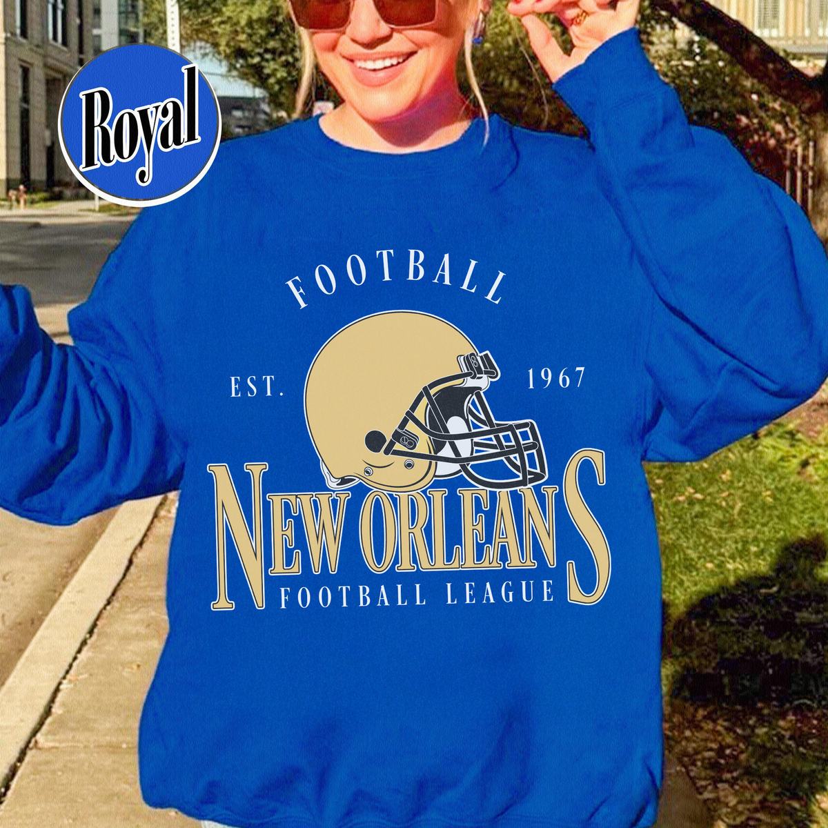 Unisex New Orleans football vintage crewneck sweatshirt for men and women