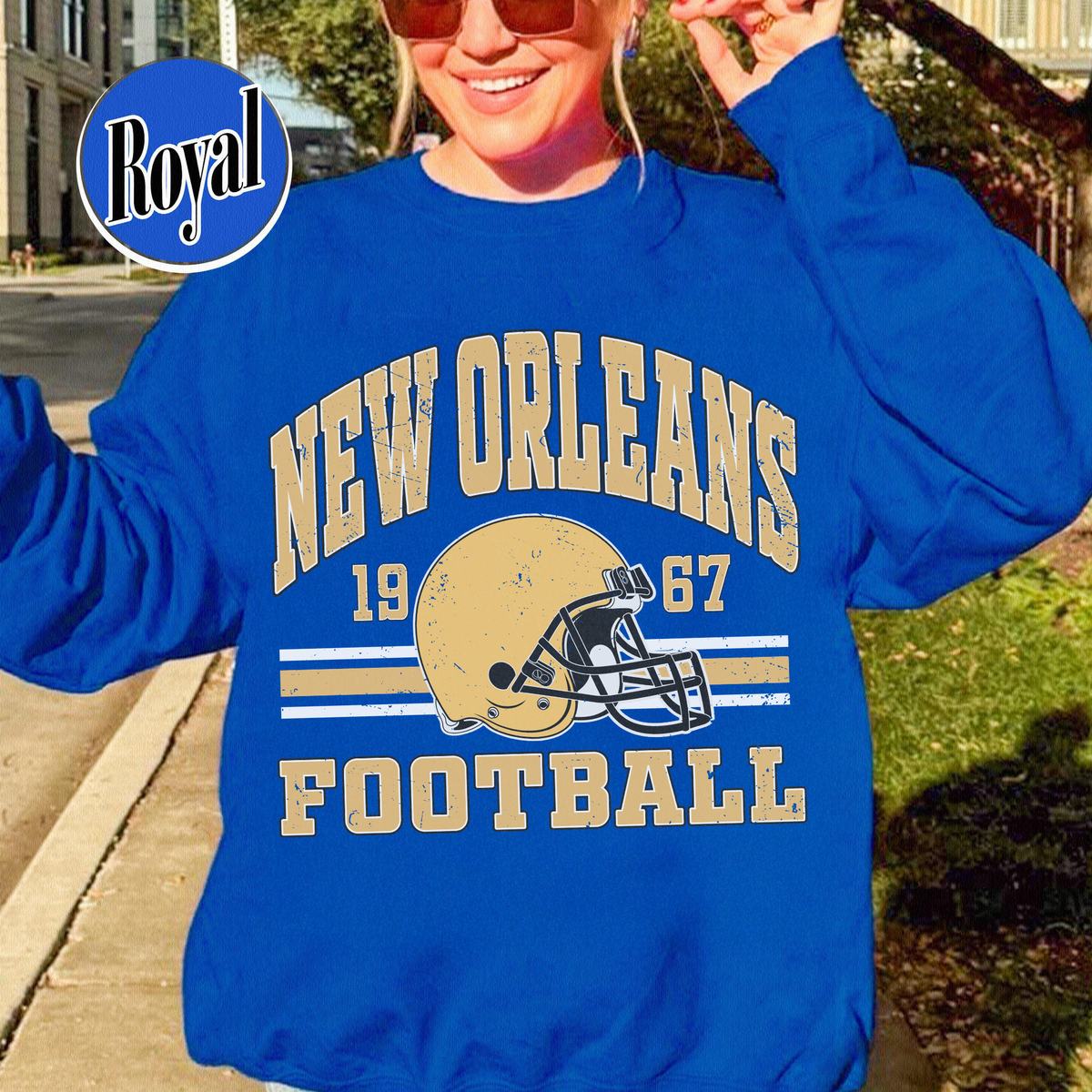 Unisex New Orleans football vintage crewneck sweatshirt for men and women