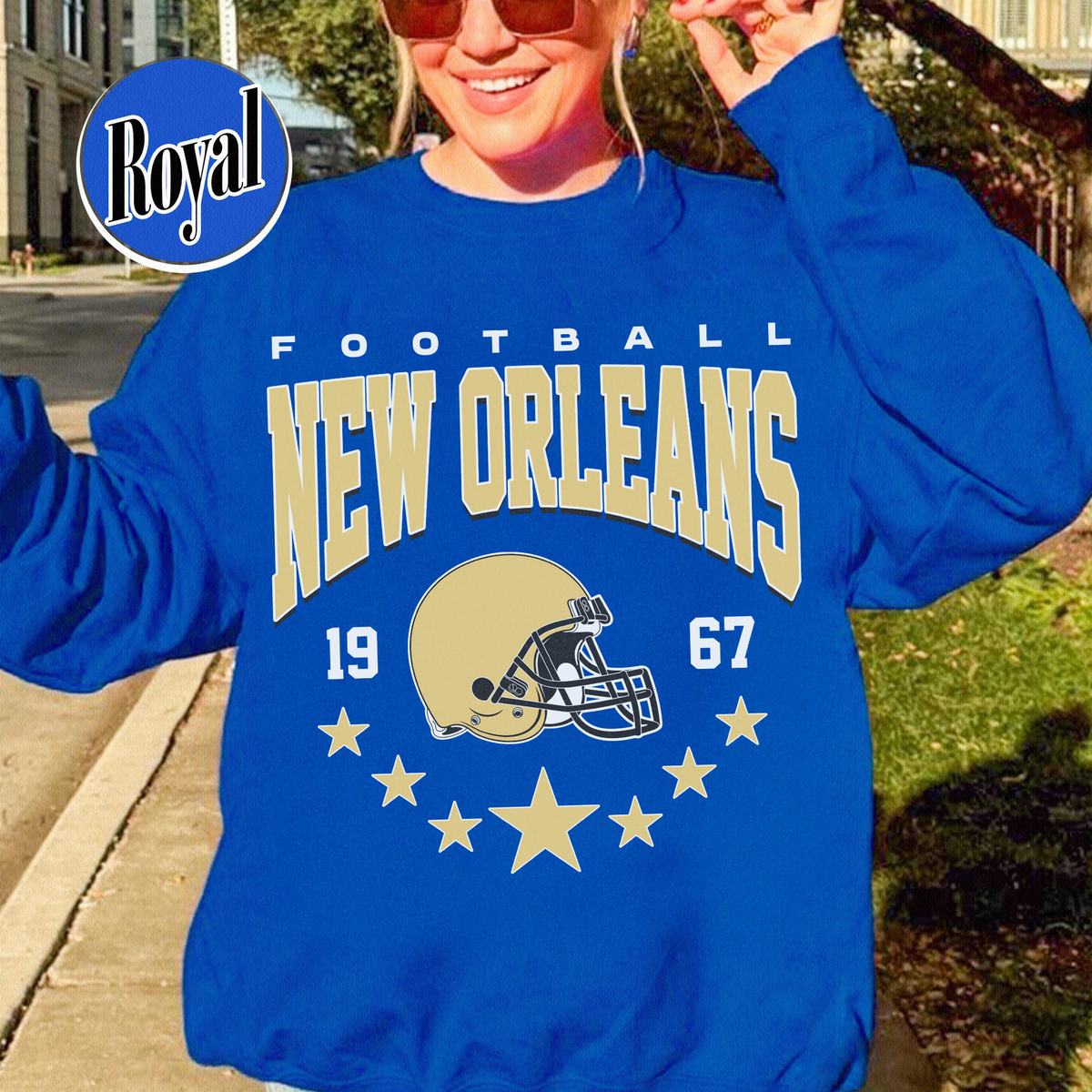 Unisex New Orleans football vintage crewneck sweatshirt for men and women