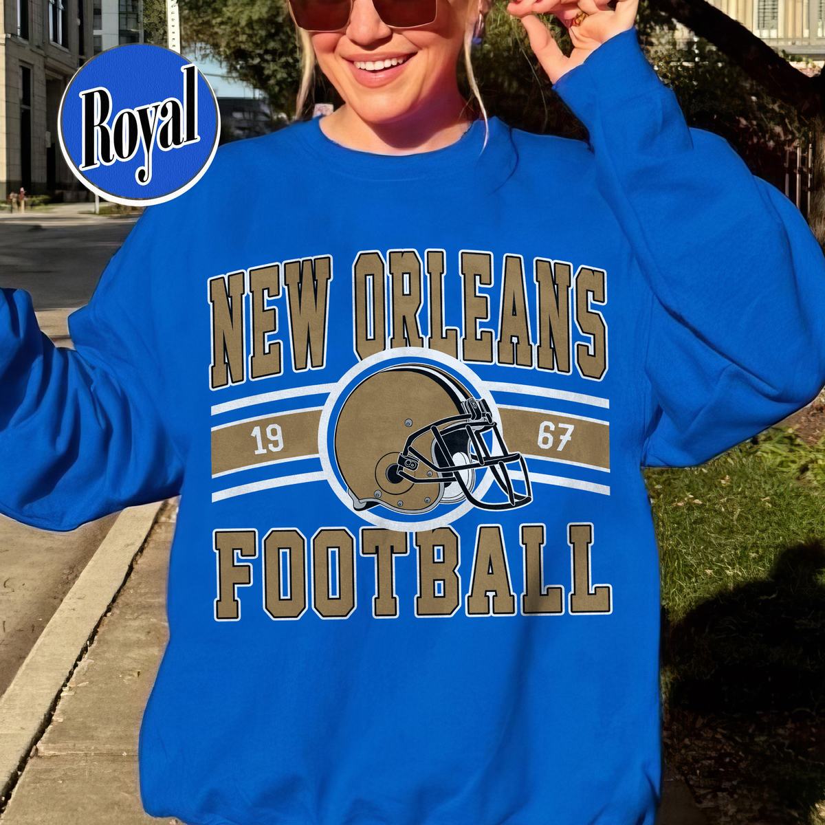 Unisex New Orleans football vintage crewneck sweatshirt for men and women