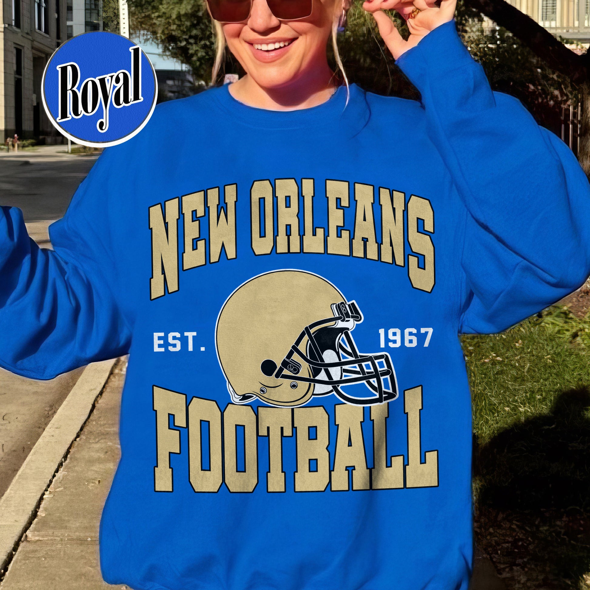 Unisex New Orleans football vintage crewneck sweatshirt for men and women