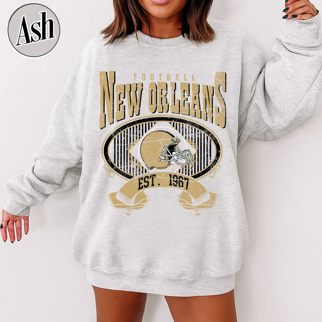 Unisex New Orleans football vintage crewneck sweatshirt for men and women